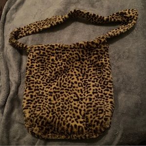 Leopard Print Fuzzy Bag